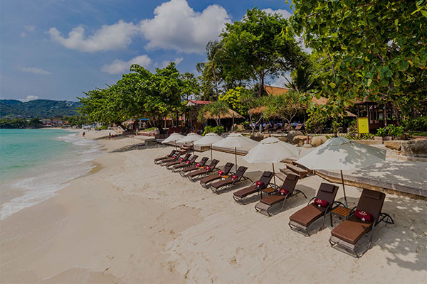 comfortable beach chairs on chaweng beach at anavana beach resort