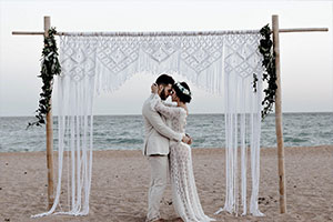 handsome couple getting married