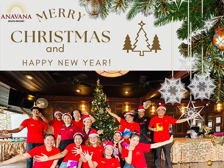 Anavana Beach Resort Staff Delivering Seasons' Greetings