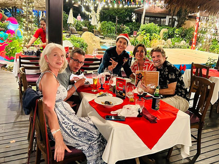 Family Enjoying Their Christmas Eve at Anavana Beach Resort