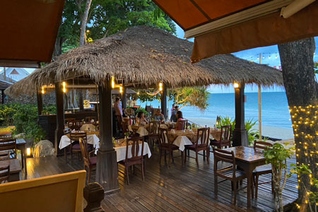 Guests Having Dinner At Anavana Beachside Restaurant & Bar