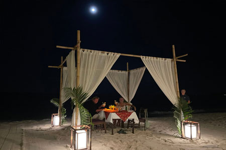 Romantic Dinner On The Beach In A Gazebo At Anavana Beachside Restaurant & Bar